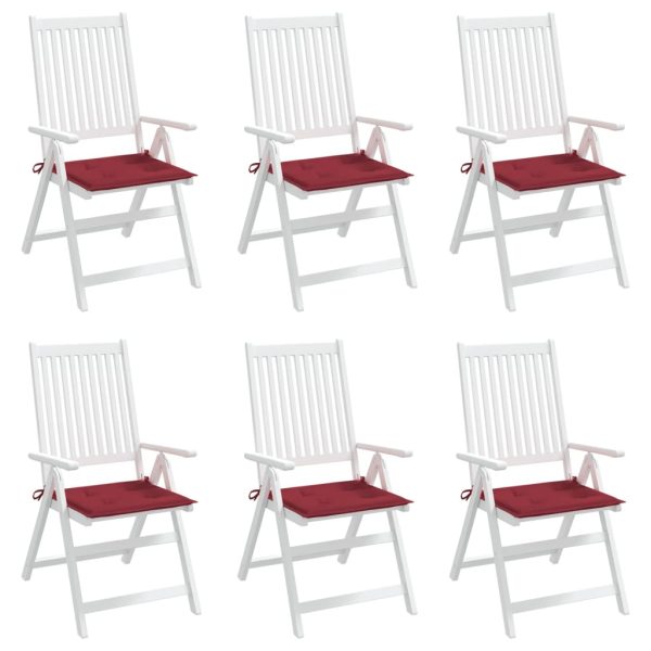 Almofadões p/ cadeiras jardim 6pcs tecido oxford vermelho tinto - Image 3