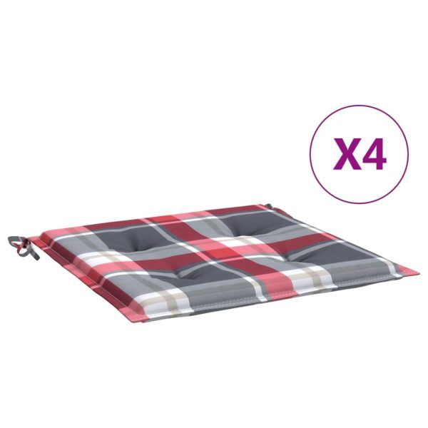 Almofadões cadeiras jardim 4pcs tecido oxford xadrez vermelho
