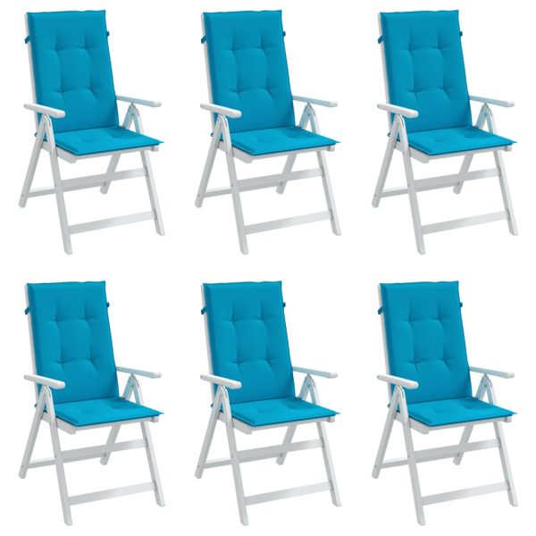 Almofadões para cadeiras altas de jardim 6 pcs tecido azul - Image 2