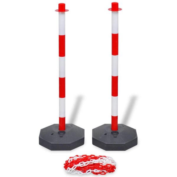 Conjunto de 4 postes e 2 correntes de plástico com 10 m cada - Image 2