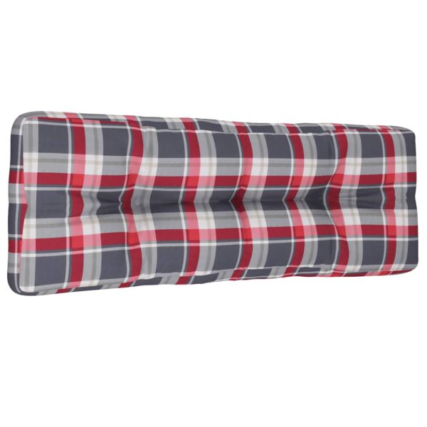 Almofadão p/ sofá de paletes 120x40x12cm tecido xadrez vermelho