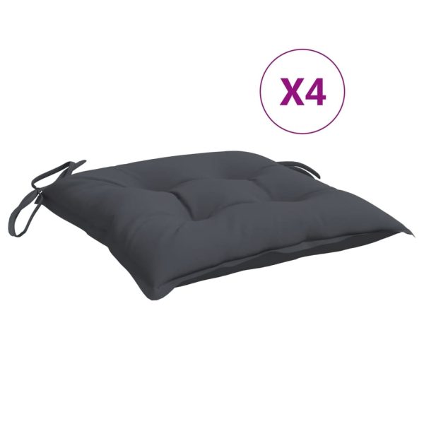 Almofadões de cadeira 4 pcs 40x40x7 cm tecido oxford antracite