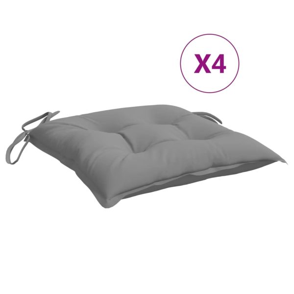 Almofadões de cadeira 4 pcs 40x40x7 cm tecido oxford cinza