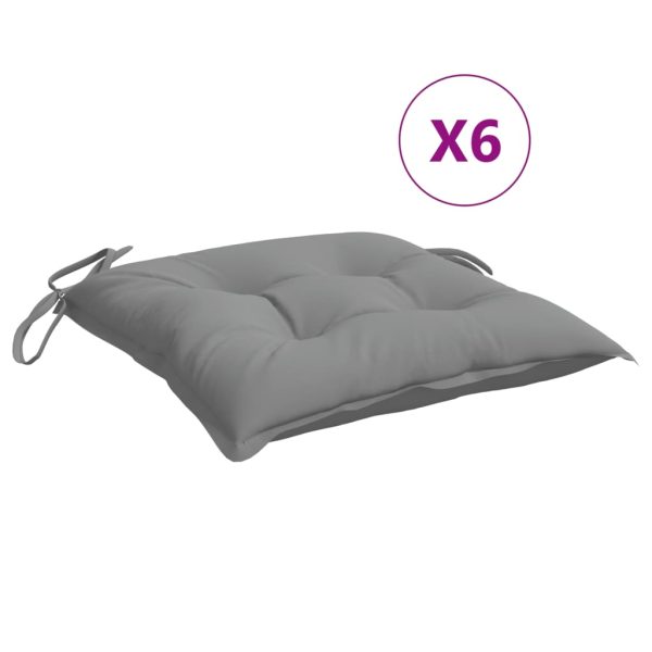 Almofadões de cadeira 6 pcs 40x40x7 cm tecido oxford cinza