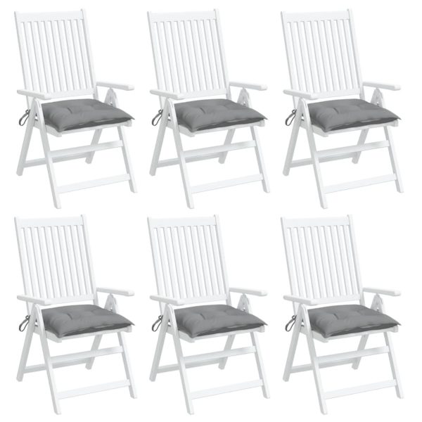 Almofadões de cadeira 6 pcs 40x40x7 cm tecido oxford cinza - Image 2
