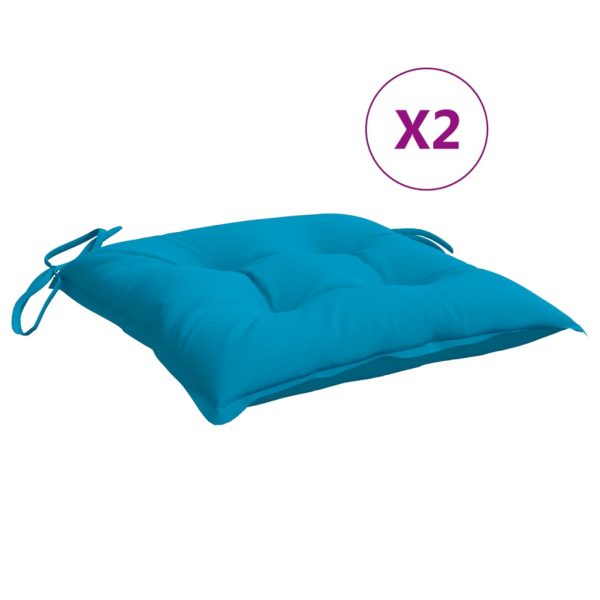 Almofadões de cadeira 2 pcs 40x40x7 cm tecido oxford azul-claro