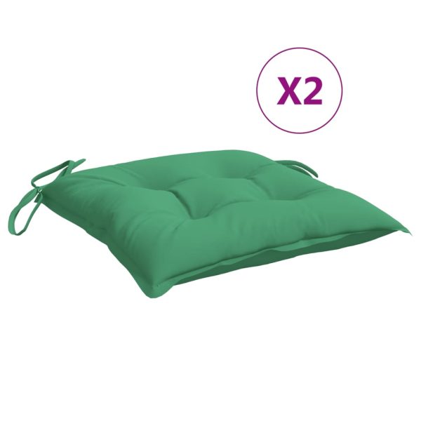 Almofadões de cadeira 2 pcs 40x40x7 cm tecido oxford verde