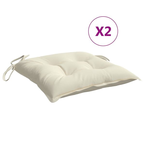 Almofadões de cadeira 2 pcs 50x50x7cm tecido oxford branco nata