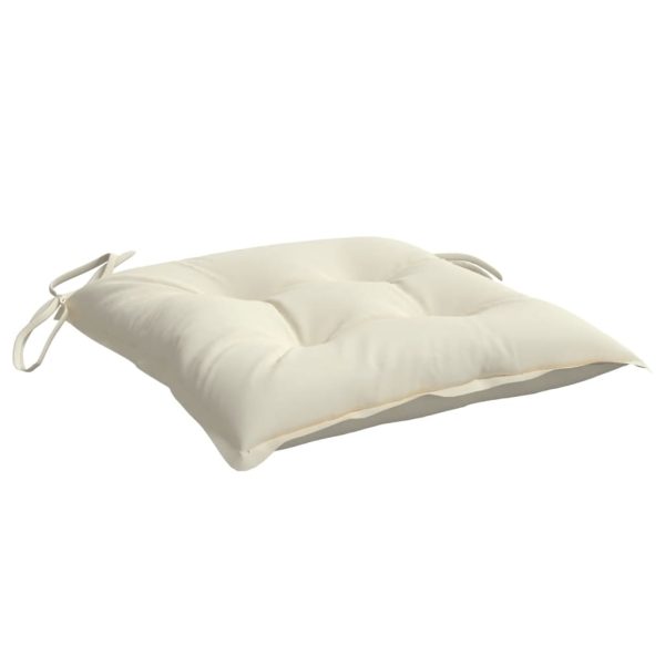 Almofadões de cadeira 2 pcs 50x50x7cm tecido oxford branco nata - Image 3
