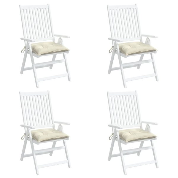 Almofadões de cadeira 4 pcs 50x50x7cm tecido oxford branco nata - Image 2