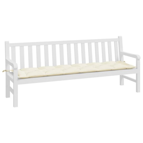 Almofadão p/ banco de jardim tecido oxford branco nata - Image 2