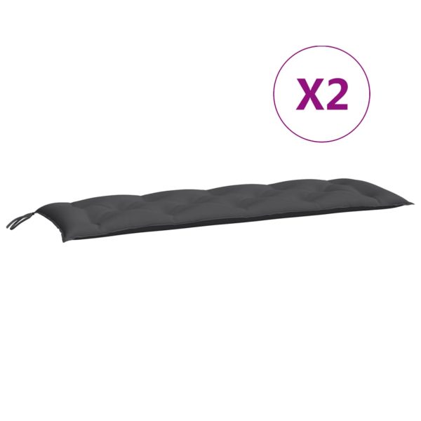 Almofadões banco jardim 2pcs 150x50x7cm tecido oxford antracite