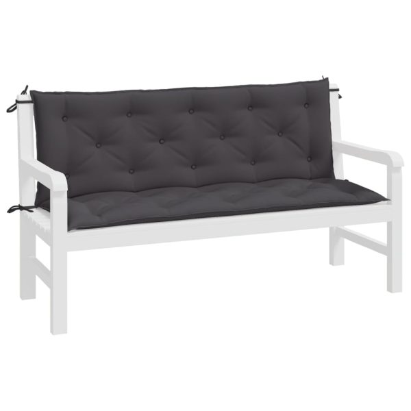 Almofadões banco jardim 2pcs 150x50x7cm tecido oxford antracite - Image 2