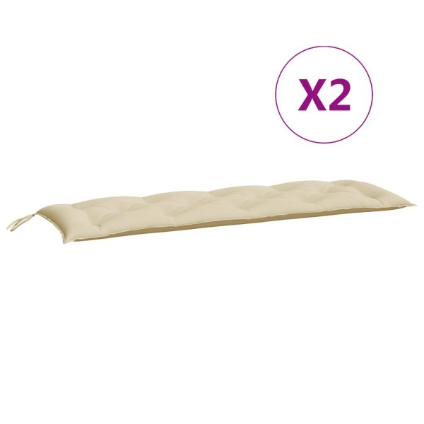 Almofadões banco jardim 2 pcs 150x50x7cm tecido oxford bege