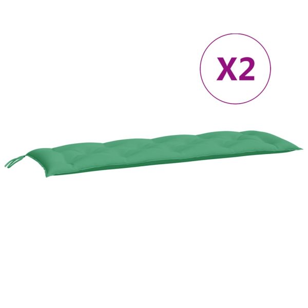 Almofadões banco jardim 2 pcs 150x50x7cm tecido oxford verde