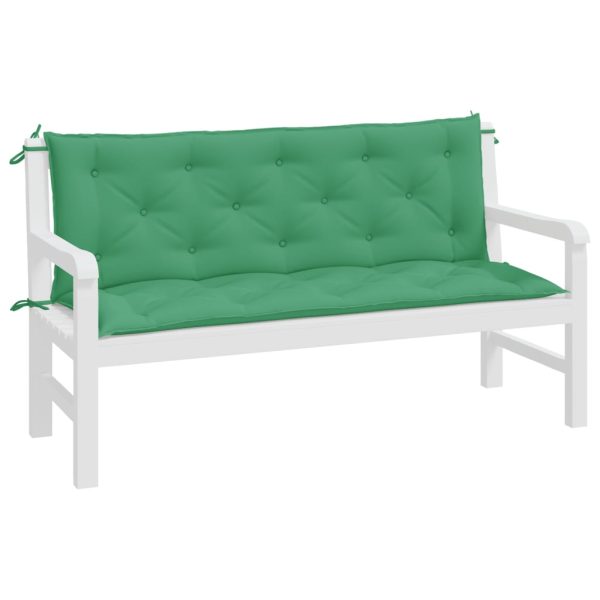 Almofadões banco jardim 2 pcs 150x50x7cm tecido oxford verde - Image 2