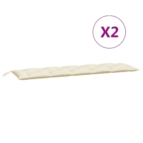 Almofadões banco jardim 2 pcs tecido oxford branco nata