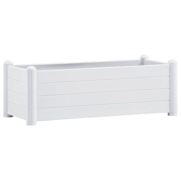 Canteiro elevado para jardim PP 100x43x35 cm branco - Image 2