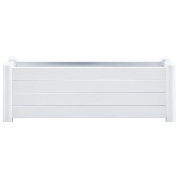Canteiro elevado para jardim PP 100x43x35 cm branco - Image 3