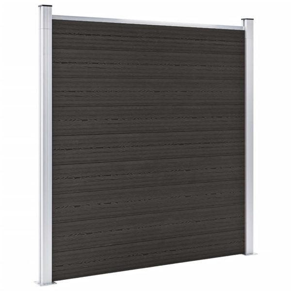 Painel de vedação WPC 180x186 cm preto - Image 2