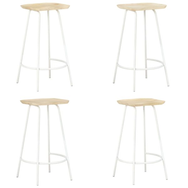 Bancos de bar 4 pcs madeira de mangueira maciça