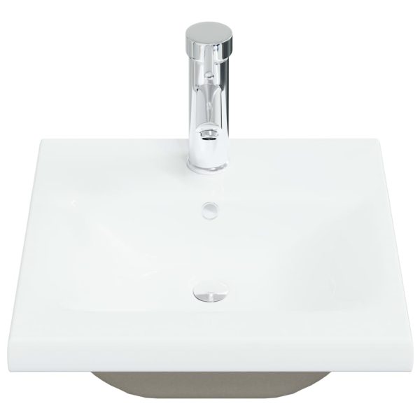 Lavatório embutido c/ torneira 42x39x18 cm cerâmica branco - Image 3