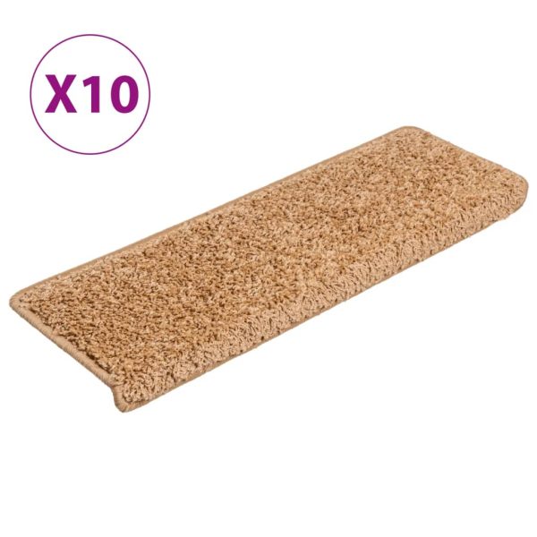 Tapetes de escadas 10 pcs 65x21x4 cm bege - Image 2