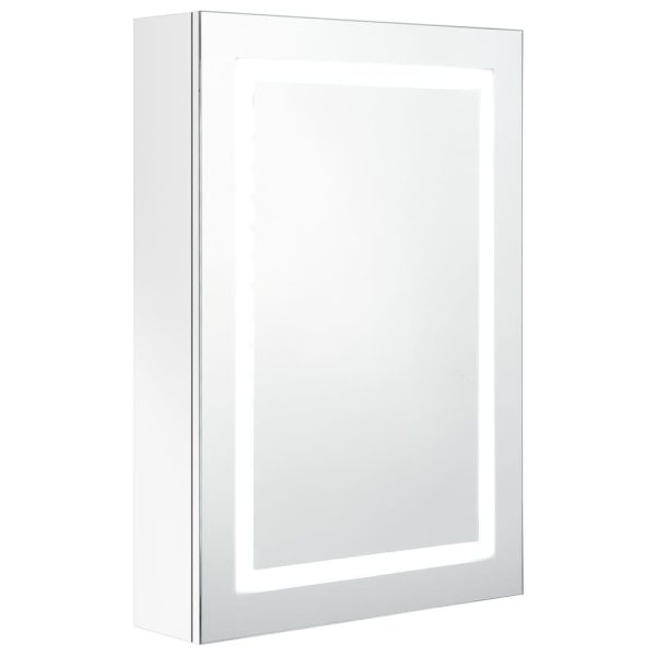Armário espelhado casa de banho LED 50x13x70cm branco brilhante - Image 2