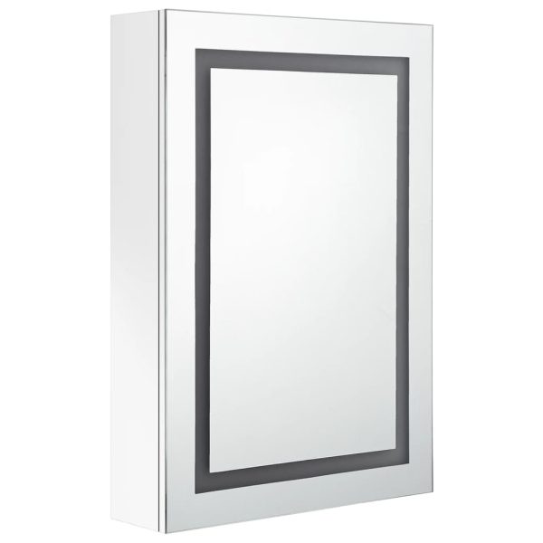 Armário espelhado casa de banho LED 50x13x70cm branco brilhante - Image 3