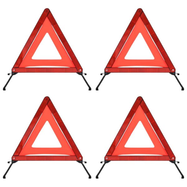 Triângulo sinalização emergência 4pcs 56,5x36,5x44,5cm vermelho
