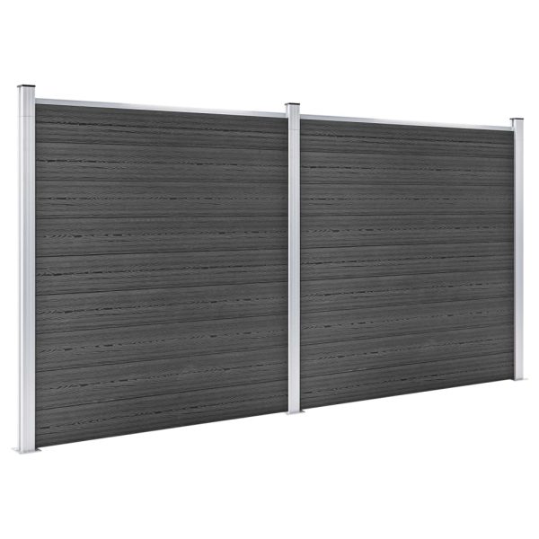 Conjunto de painel de vedação WPC 353x186 cm preto - Image 2