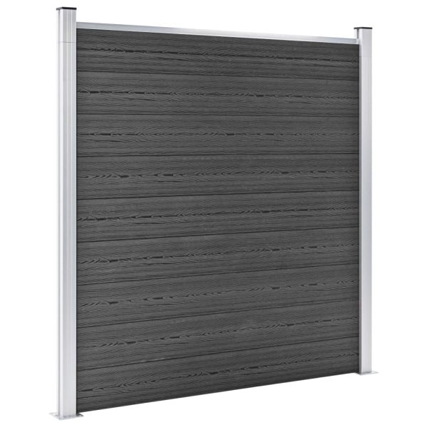 Conjunto de painel de vedação WPC 353x186 cm preto - Image 3