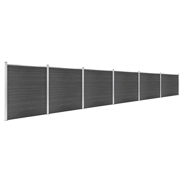 Conjunto de painel de vedação WPC 1045x186 cm preto - Image 2