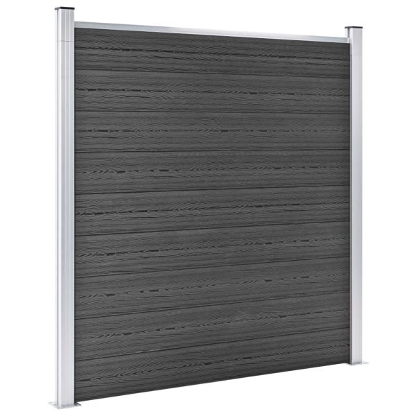 Conjunto de painel de vedação WPC 1218x186 cm preto - Image 3