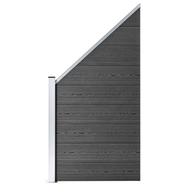Conjunto de painel de vedação WPC 965x(105-186) cm preto - Image 2