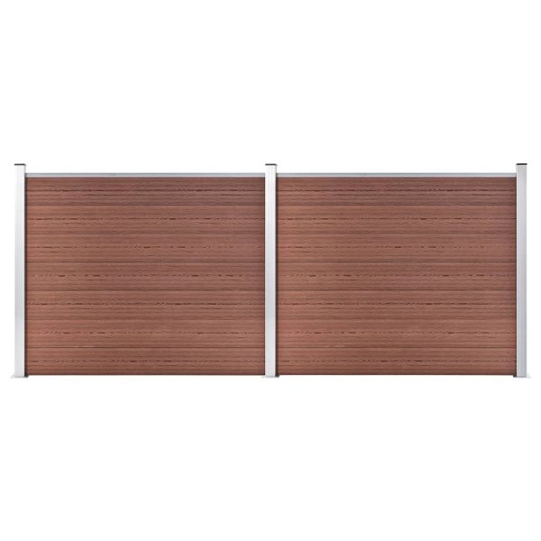 Conjunto painel de cerca 353x146 cm WPC castanho