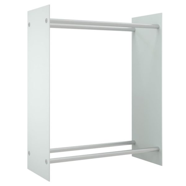 Suporte para lenha 80x35x100 cm vidro temperado branco - Image 2