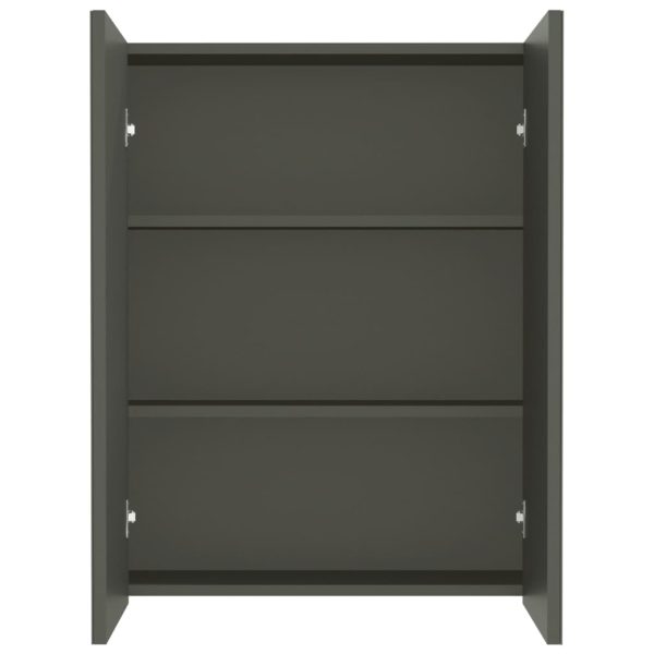 Armário espelhado para casa de banho 60x15x75 cm MDF cinzento - Image 3