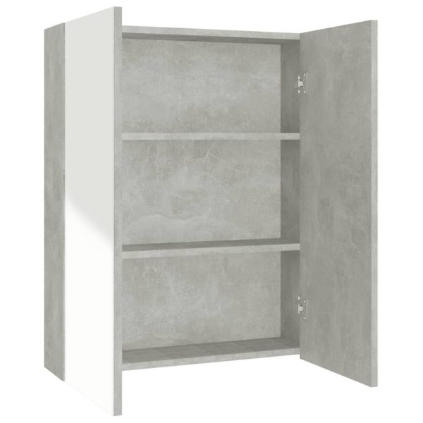 Armário espelhado p/ casa de banho 60x15x75cm MDF cinza cimento - Image 2