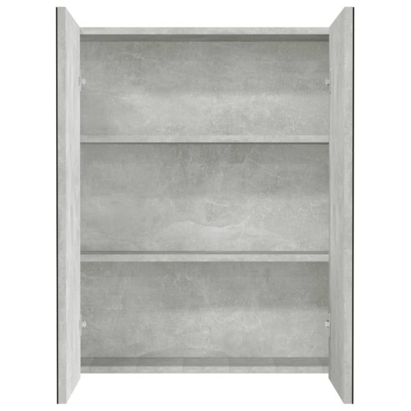 Armário espelhado p/ casa de banho 60x15x75cm MDF cinza cimento - Image 3