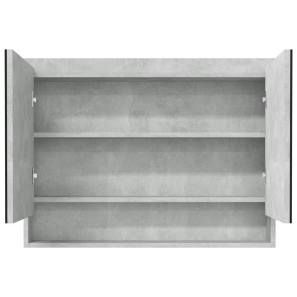 Armário espelhado p/ casa de banho 80x15x60cm MDF cinza cimento - Image 3