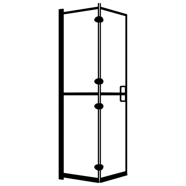 Divisória de chuveiro dobrável ESG 100x140 cm preto - Image 2
