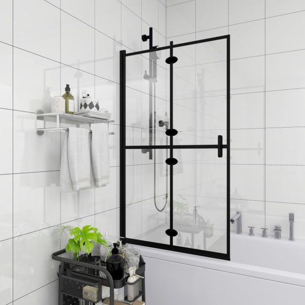 Divisória de chuveiro dobrável ESG 100x140 cm preto - Image 3