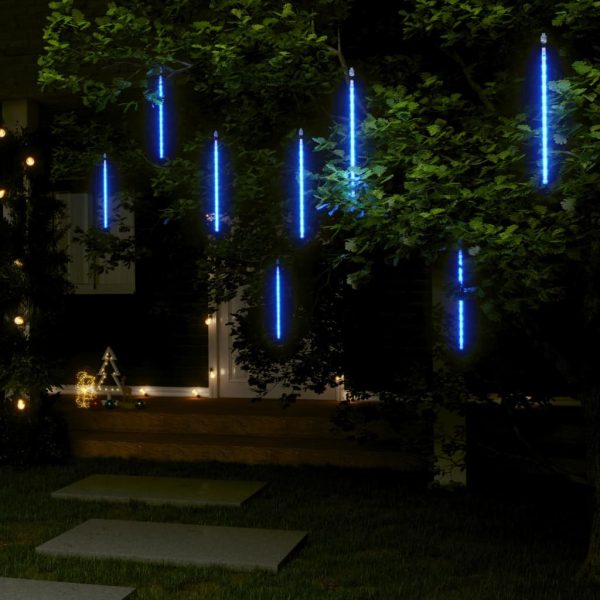 Luzes meteoro 8 pcs 30 cm 192 luzes LED int./ext. azul