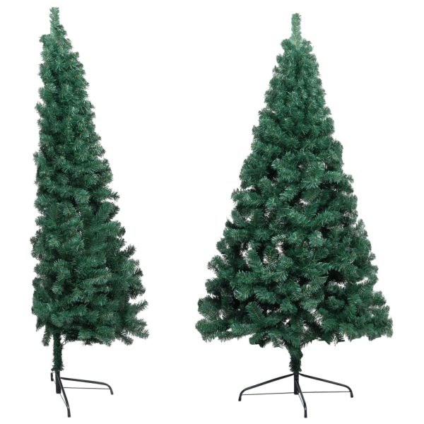 Meia árvore de Natal artificial c/ LEDs e bolas 120 cm verde - Image 3