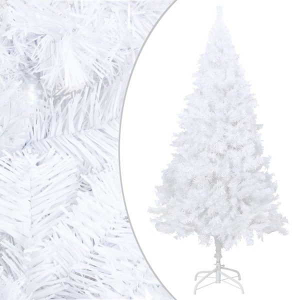 Árvore Natal artificial c/ luzes LED e bolas 150 cm PVC branco - Image 2