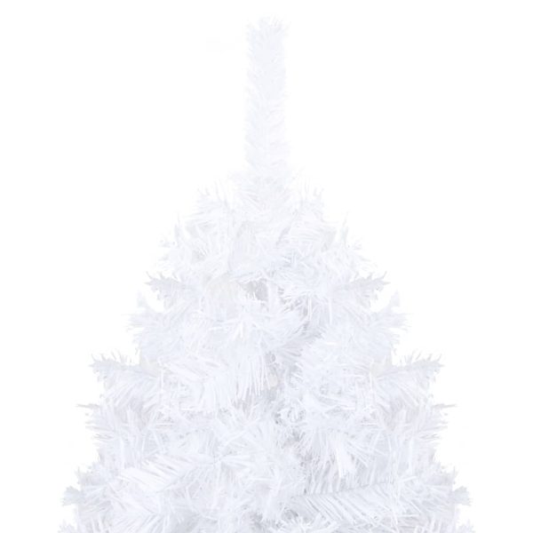 Árvore Natal artificial c/ luzes LED e bolas 150 cm PVC branco - Image 3