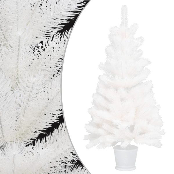 Árvore de Natal artificial com luzes LED e bolas 90 cm branco - Image 2