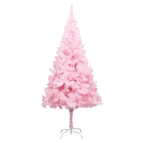 Árvore de Natal artificial c/ luzes LED e bolas 240 cm PVC rosa - Image 2