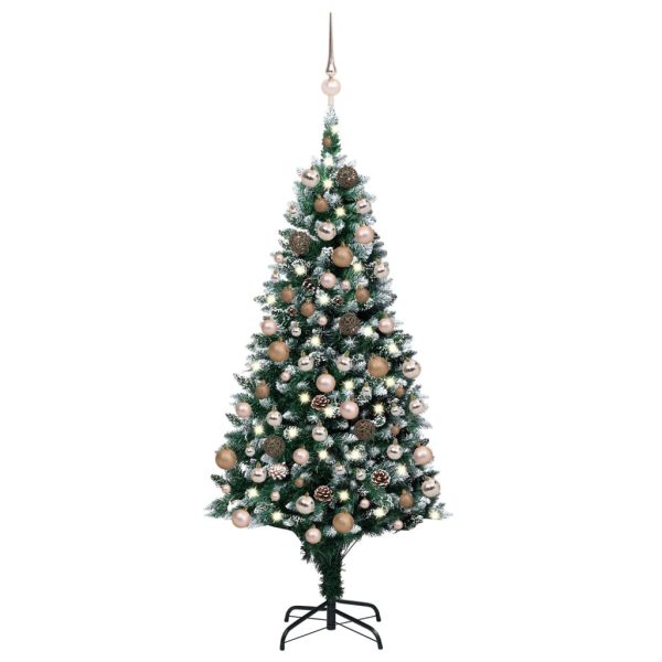 Árvore de Natal artificial com luzes LED/bolas/pinhas 180 cm